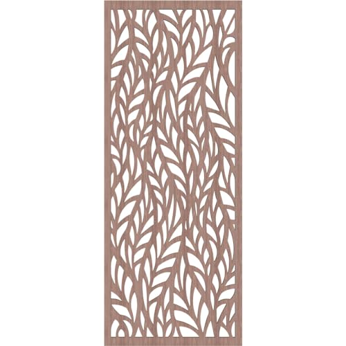 Image of 15 3 /8 inchW x 39 3 /8 inchH x 3 /8 inchT Ortonville Decorative Fretwork Wood Wall Panels, Walnut