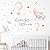 Yovkky Dream Big Little One Elephant Wall Decals, Peel and Stick Wall Stickers Pink Hot Air Balloon Grey Stars Nursery Decor, Home Kitchen Room Decorations Boys Girls Kids Bedroom Art Party Supplies