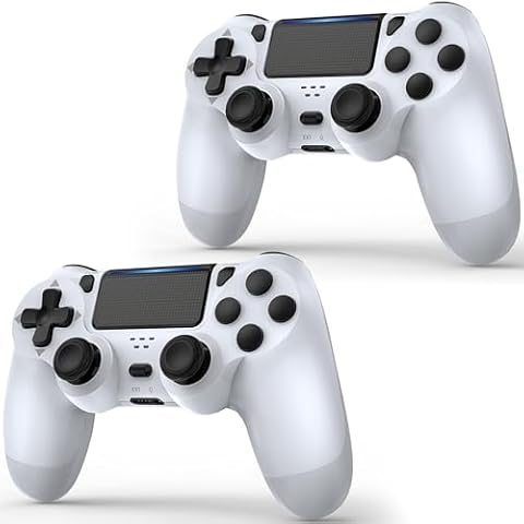 LaiChauKit PS4 Controller 2 Pack for PS4/Pro/Slim with Dual Vibration，Audio Jack，2Pcs USB C Cable Cover