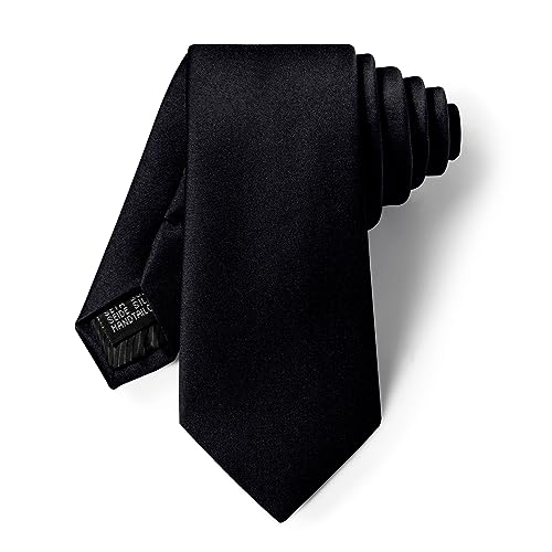 Image of YourTies Skinny Ties for Men Satin 2.4 inch Slim Necktie with Pocket Square Tie Clip Set Solid Color Wedding Party Business