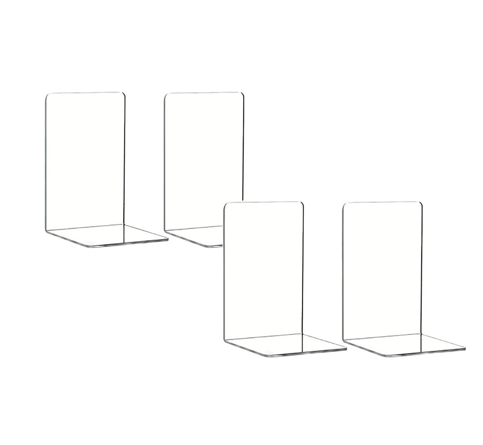 Desktop Bookends 2pcs Transparent Acrylic Modern L Shaped Desk Bookends for Organizing Your Space for Book Storage