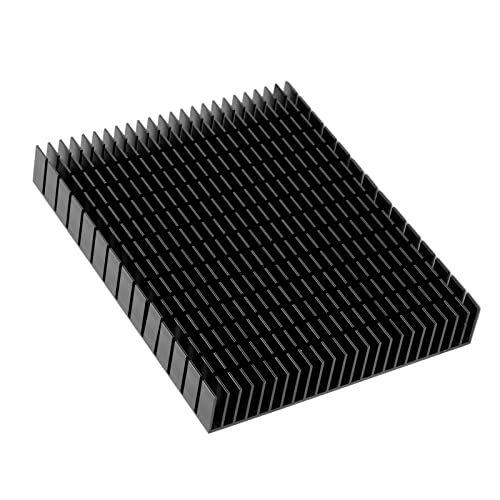 VGEBY Kühlkörper Aluminium Smart Design Kühler Kühlkörper 150x120x20mm für CPU Verstärker PCB Board (Schwarz)