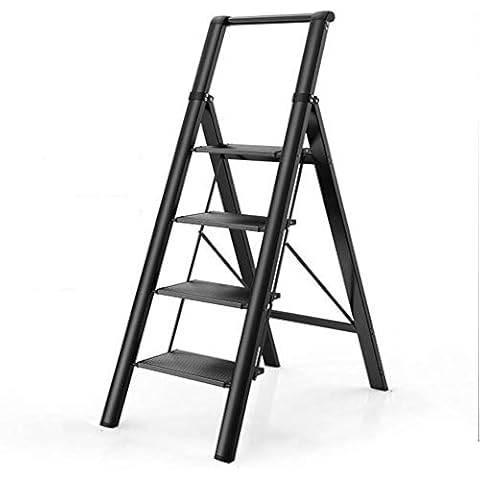 4 Step Aluminium Ladder Folding Portable Lightweight Anti-Slip Safe Stepladder Holds Cover