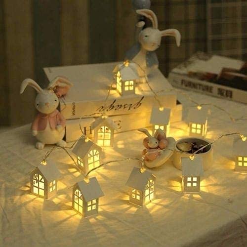 Image of ZALAR House Light 14 LED Warm White Color Outdoor String Lights for Home 10FT Weatherproof Hanging Patio Lights, Connectable Waterproof Garden String Light for Backyard, Porch, Balcony, Party Decor
