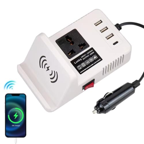 Cargador de coche de 200W con carga rápida y convertidor de enchufe para tableta 7