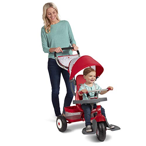Image of Radio Flyer Ultimate All-Terrain Stroll 'N Trike, Kids and Toddler Tricycle, Red Toddler Bike, For Ages 9 Months - 5 Years