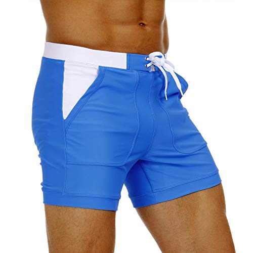 Image of MAGNIVIT Men's Swimwear Swimsuits Solid Basic Long Swim Sport Trunks Board Shorts with Pockets