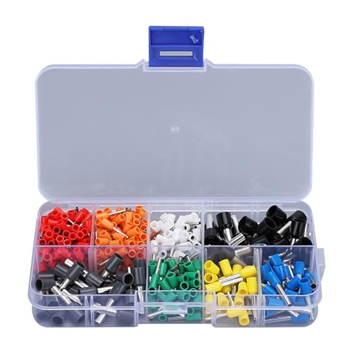 Nawwgy 400pcs Insulated Wire Ferrules Set Assorted Cable End Sleeves Set Cable End Sleeve Assortment for Electrical Projects Tube Terminal Set