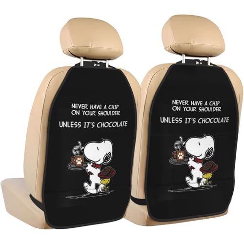 キックガード 車 2点セット スヌーピー シートバックポケット 車用収納ポケット 後部座席 保護シート バック マット カー用品 汚れ防止 蹴り防止 取り付け簡単 多機能 防水 汎用