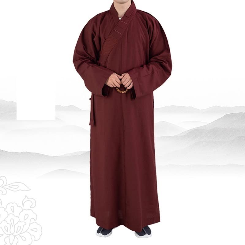 Monk's Clothing Zen Buddhist Men Robe Monk Robe Monk Buddhist OutfitBuddhist Robes Buddhist Clothing for Adults (Color : Yellow, Size : for Height 170cm)3