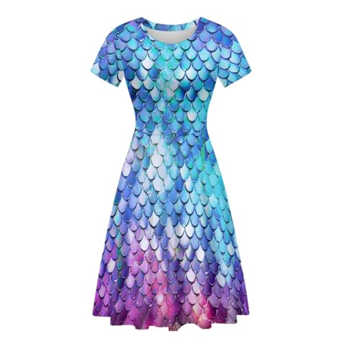 Image of Biyejit Women's Summer Casual Short Sleeve T-Shirt Swing Dress Crew Neck Plus Size S-4XL