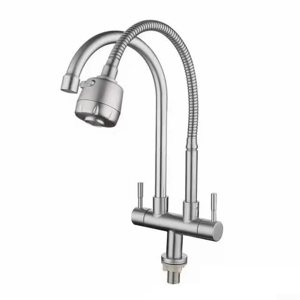 Robinet de cuisine en acier inoxydable à double sortie d'eau froide modèle B