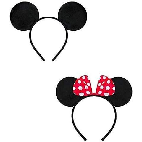 Diademas Mickey Mouse & Minnie Mouse con Lazo Rojo a Lunares Cover