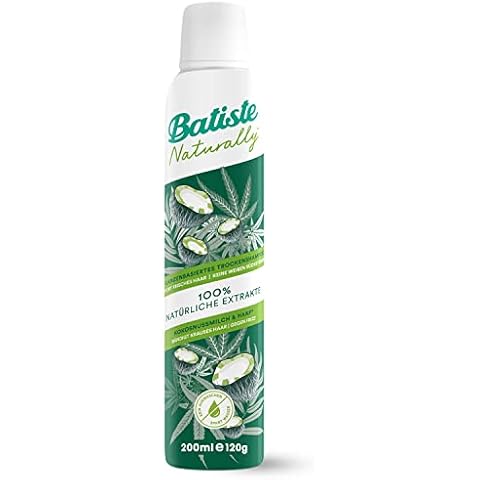 Batiste Trockenshampoo Naturally Kokosnussmilch & Hanf 200 ml, Trockenshampoo zum Auffrischen und Stylen von krausem Haar, ohne Ausspülen, Haarstyling vegan Cover