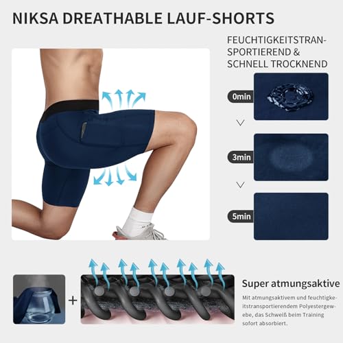 Short de compression respirant avec poches téléphone Niksa