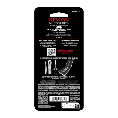 Revlon Nail Clipper for Men, Durable for Tough Fingernail and Toenail Trimming, Ergonomic No-Slip Grip Handle, Stainless Steel, 1 count - image 6