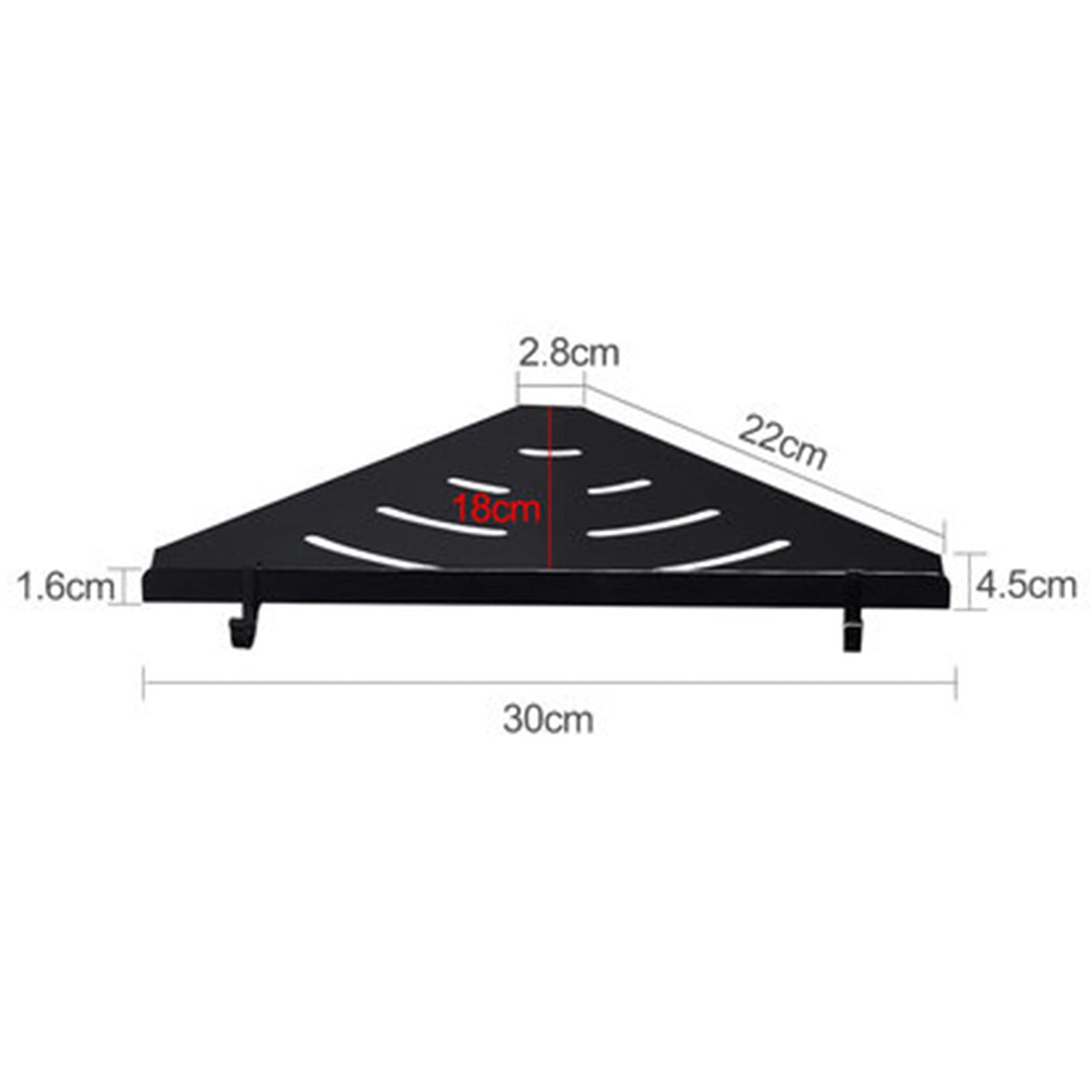 Space Aluminio Estantes Colgantes de Ducha Negros Esquina Almacenamiento de Pared Estante Triangular para baño Bandeja de Ducha Estantes de Pared, una Sola Capa