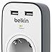 Belkin BSV103 SurgeCube - Protección contra sobretensiones con un zócalo y 2...