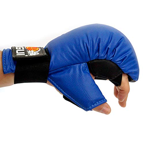 Luva Karate Jugui - Adulto e Infantil - Jugui (Infantil - Até 1,30m de altura, Azul)