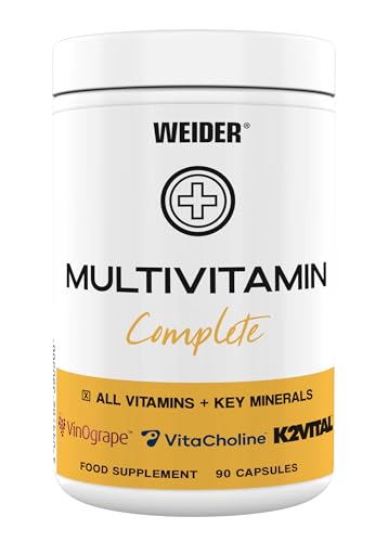 Weider - Multivitamin Complete - 13 Vitamine, Mineralstoffe und Pflanzenextrakte - Mit Vitamin D3, Vitamin C - Immunsystem stärken - 90 Kapseln