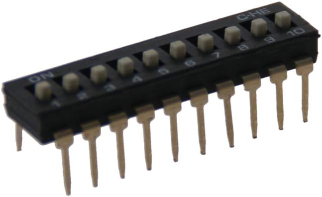 Fielect 10pcs Black DIP Switch Horizontal Toggle 1-12 Positions 2.54mm Pitch for Circuit Breadboards PCB