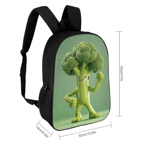 Green Broccoli Pose Bookbag - Ultra Lightweight Portable Backpack Work Travel Backpack for Men Women Fits 16 Inch Notebook2
