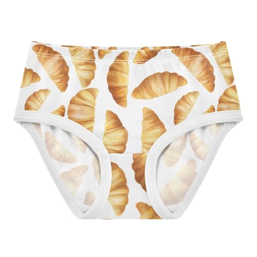Cotton Toddler Girls Underwear Croissants Brown Food White Panties Little Girl Cartoon Briefs Girls Undies 2t