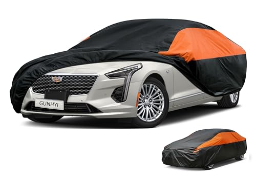 Image of GUNHYI Cadillac Car Cover Custom Fit Cadillac CT6 Waterproof All Weather for Automobiles, Lightweight Full Exterior Cover Outdoor Sun UV Rain Dust Snow Wind Protection.