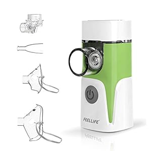 FEELLIFE Inhalationsgerät für Kinder & Erwachsene – Leiser Inhalator für Babys – Tragbar, leicht & effektiv bei Atemwegserkrankungen – Musikfunktion, 2 Medizinbecher inklusive
