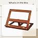 Tressify Portable Reading Book Stand, 11.7 X 9.3 in Wooden Holder, Adjustable and Foldable Design, for Students