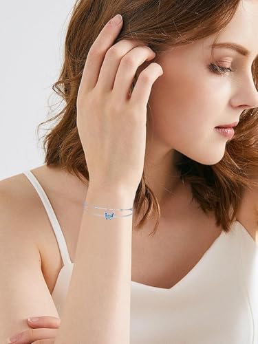 Image of Nature Style Bracelet for Women Charm Link Bracelet Adjustable Pineapple /Dragonfly /Butterfly /Daisy /Highland Cow Anklet Bracelet 925 Sterling Silver Anniversary Jewelry Birthday Gifts