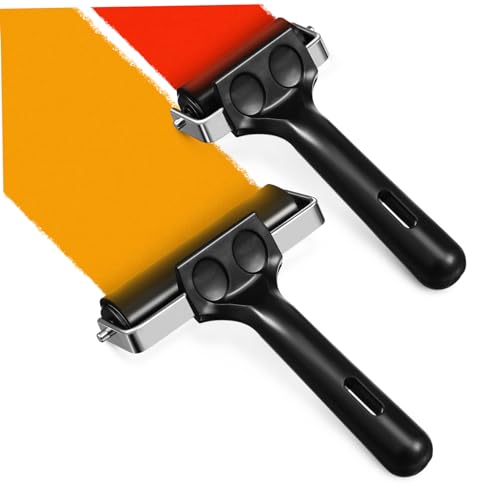 ERINGOGO 2 Pcs Thickened Rubber Rollers Roller for Crafts Printmaking Wallpapers Vinyl Gluing Easy Cleaning Lightweight