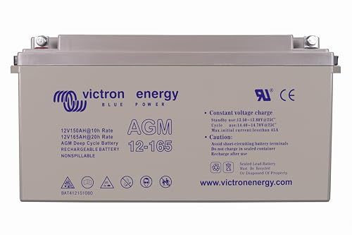 Victron Energy Batería AGM 12V 165Ah de alta durabilidad y descarga profunda