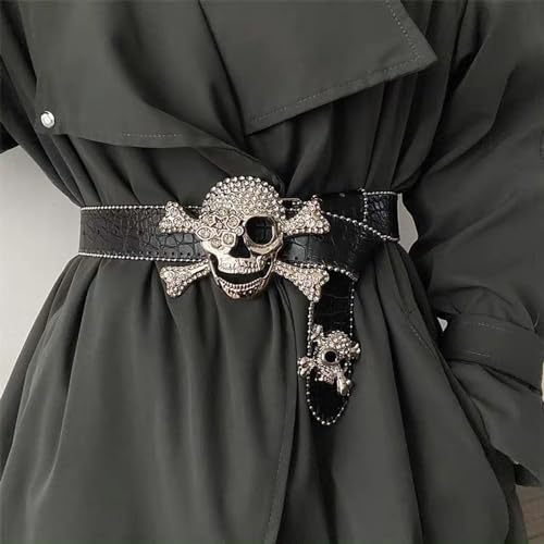 CWCYYDSYY Studded Belts Y2K Punk Hip Hop Faux Leather Grommet Belts for Halloween Cosplay