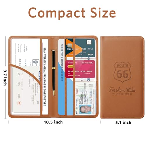 Image of CoBak Car Registration and Insurance Holder | Vehicle Glove Box Organizer, Auto Truck Compartment Document Case with Magnetic Closure for Insurance & Driver License