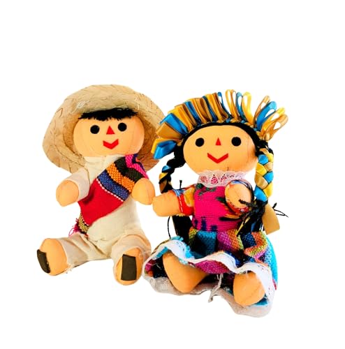 ALKIMIA INC Mexican Handmade Traditional Rag Couple Dolls - 5 inches