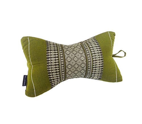 Traditional Thai Kapok Neck Support Pillow for Yoga Massage or Relaxation, Green
