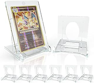 ANOTHEEE 10 Set Acrylic Plate Stands, Clear Display Stand Adjustable Clear Acrylic Plastic Display Stands Easel Multifunctional Display Holder for Photos, Place Cards, Game Cards, Phones (7x5.4x5cm)