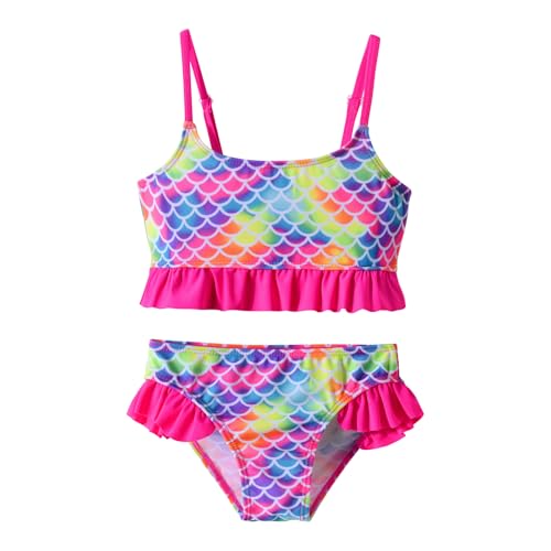 Image of DXTON Girls Summer Swimsuit Beach Sport One Pieces Ruffled Tankini Cartoon Bathing Suit Swimwear