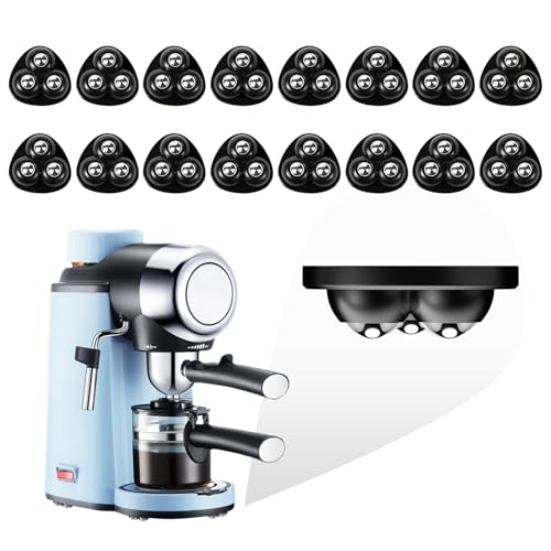 Image of Self Adhesive Appliance Sliders 16 Pack Kitchen & Furniture Rollers | Move Small Appliances Easily 360 Glide No Tools Peel Stick 13lbs Per Wheel