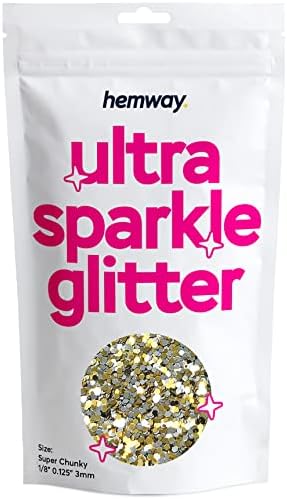 Hemway Premium Ultra Sparkle Glitter Multi Purpose Metallic Flake for Arts Crafts Nails Cosmetics Resin Festival Face Hair - Mother of Pearl Iridescent - Ultrafine (1/128" 0.008" 0.2mm) 100g / 3.5oz