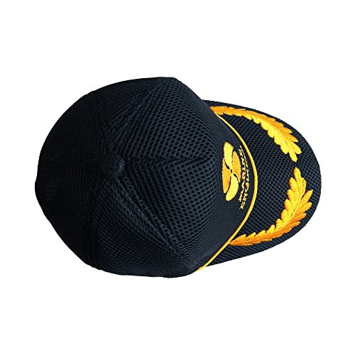 Image of Adjustable Caps | Uniform Accessory | Free Size Unisex Hat | Baseball Hats | Durable & Lightweight Comfortable Cap | Hat with Gold Embroidery Merchant Navy Cap