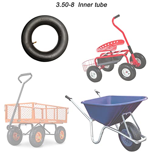 2 x Schlauch für Schubkarrenrad 3.50-8 Ersatzschlauch für Luftrad mit TR-87 Winkelventil Innenschlauch Schubkarre