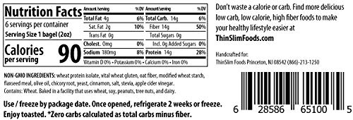 ThinSlim Foods 90 Calorie, 0g Net Carb, Love The Taste Low Carb Cinnamon Bagels - Thumbnail 2
