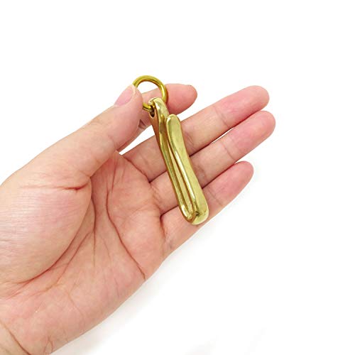 Honbay 2Pcs Brass U Hook Key Rings Car Keychains Belt Clips Pocket Clip Holder With Ring For Men And Women #TOP5
