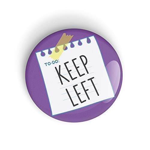 Image of Keep Left pin badge button - pinback or fridge magnet, Political Left Wing