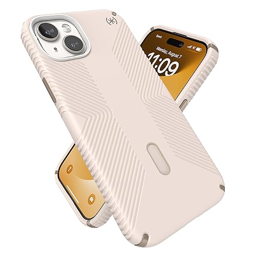 Speck iPhone 15 Plus Case - ClickLock No-Slip Interlock, MagSafe, Drop Protection Grip - for iPhone 15 Plus iPhone 14 Plus 6.7 Inch Phone Case - Presidio2 Grip Bleached Bone/Heirloom Gold/Hazel Brown - image 1