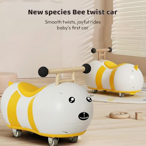 Image of StarAndDaisy Kids Bee Scooter /Push car Toy for Toddlers 1-3 Years Boys & Girls with 4 Wheels & 360 Degree Rotation. Cute bee Design Ride on for Children -Yellow