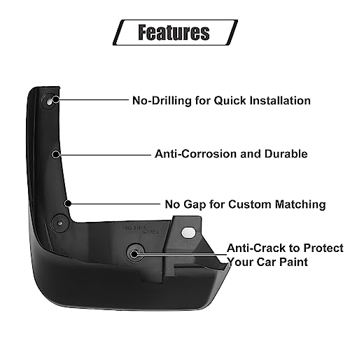 Image of ACROPIX Front and Rear Mud Flaps Splash Guards Fit for Honda Accord - Pack of 4 Black