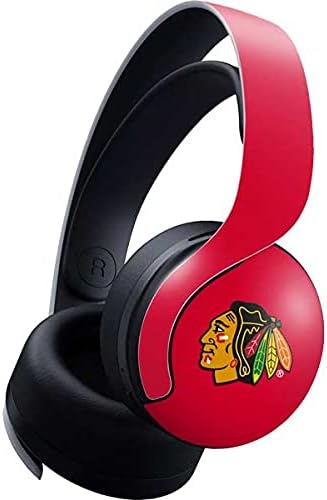 Skinit Decal Gaming Skin Compatible with Pulse 3D Wireless Headset for PS5 - Officially Licensed NHL Chicago Blackhawks Black Background Design